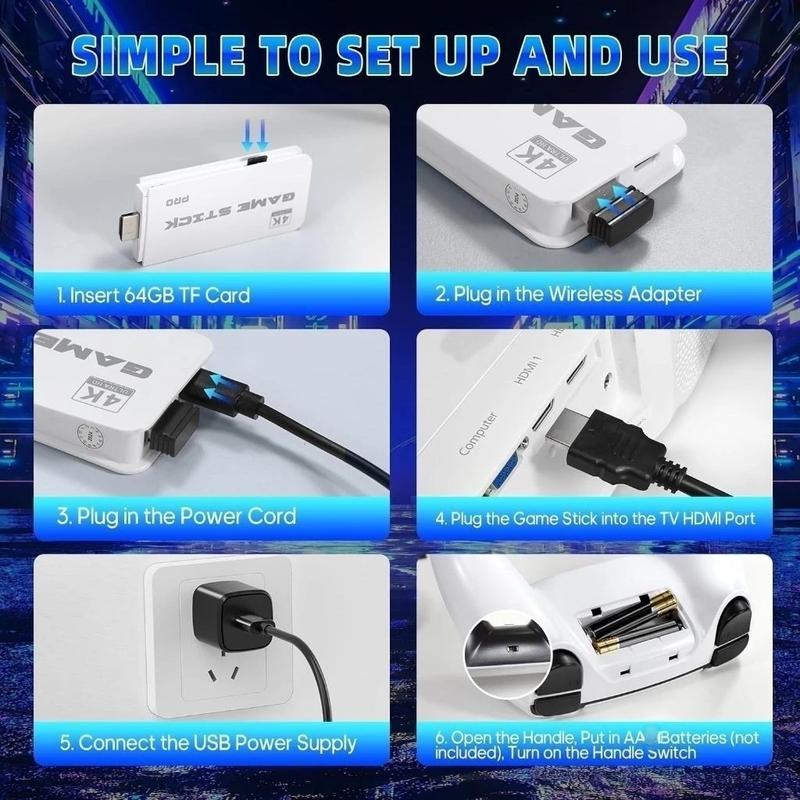 Game Stick M15 Retrô HDMI Plug & Play Com 2 Controles Sem Fio E Menu Intuitivo Para TV