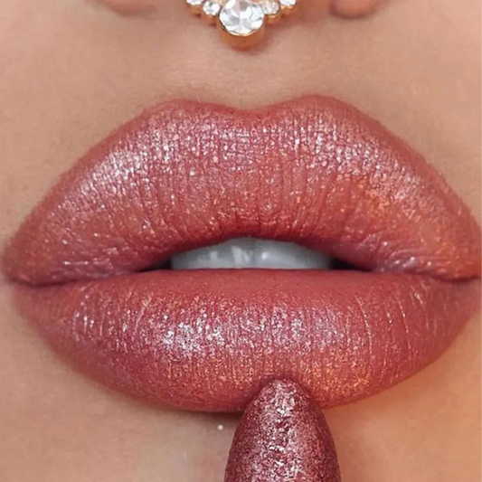 Batom Cintilante com Glitter Hidratante à Prova d'Água