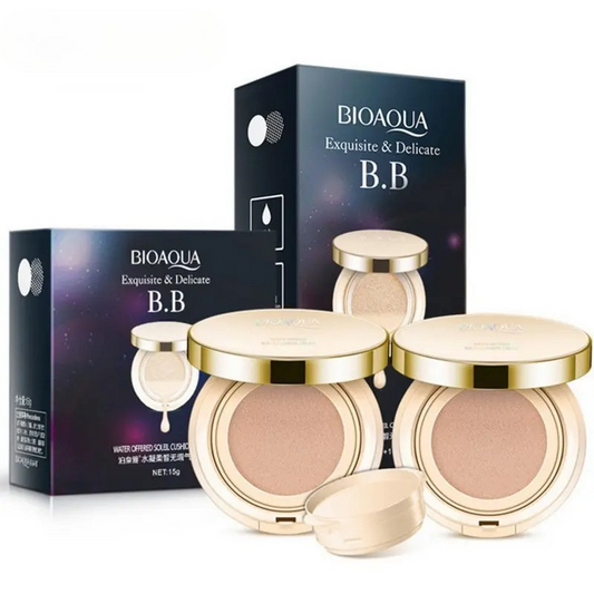 Base Cushion Clareadora BIOAQUA – Cobertura Perfeita e Hidratação com Efeito BB Cream (COMPRE 1 E LEVE 2)