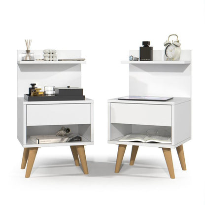 Kit 2 Mesa de Cabeceira Nicho Quarto Casal Decoração Retro Sleep