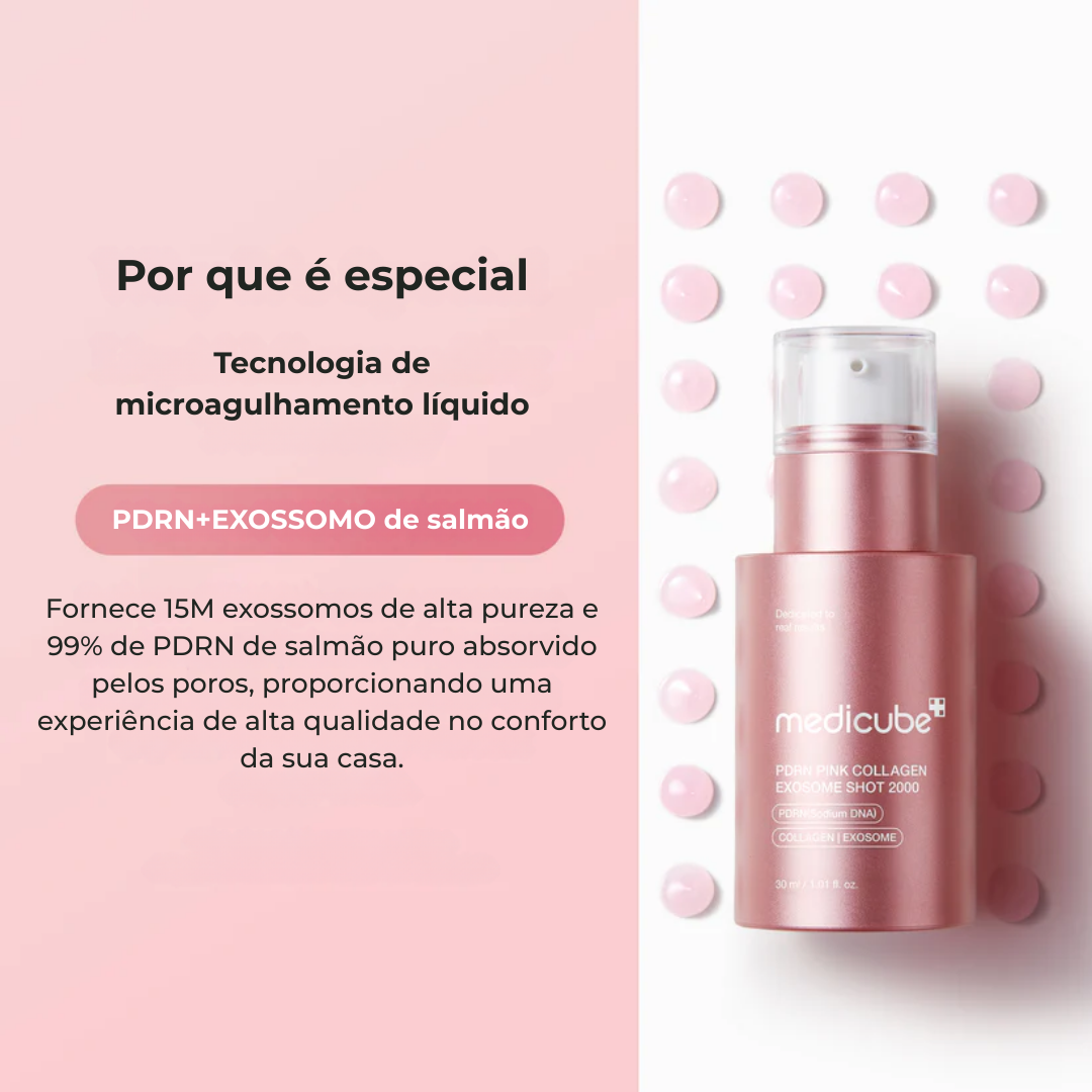 Soro Shot PDRN Collágeno Rosa – Glow e Elasticidade