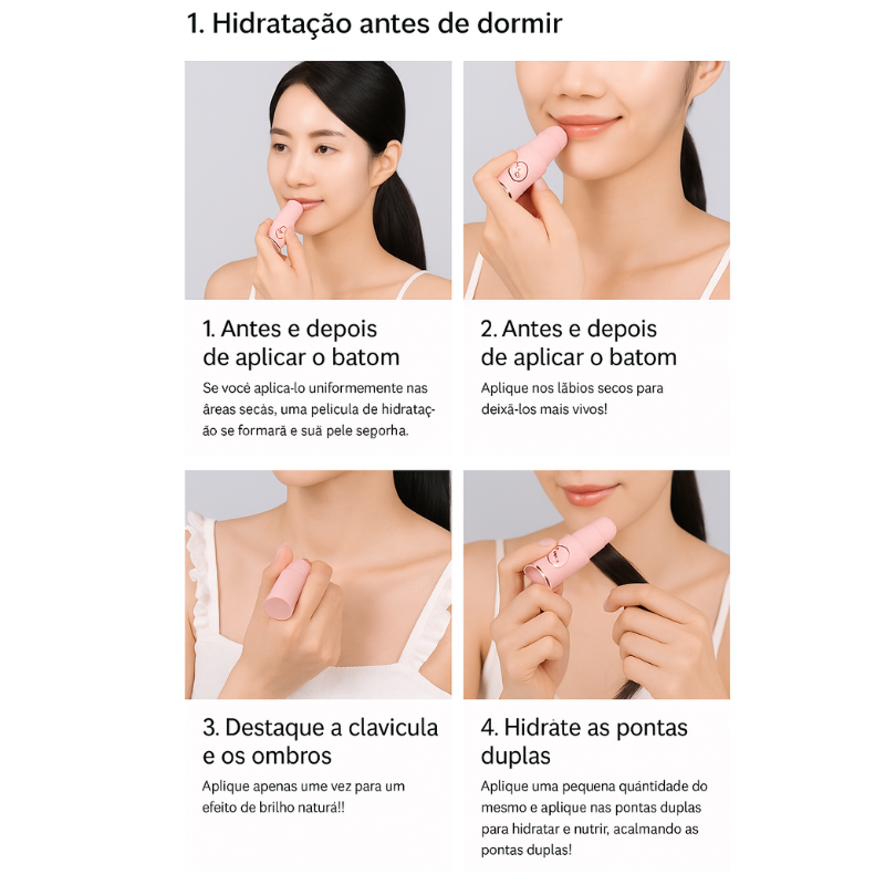 Bastão Facial Coreano de Colágeno e Hidratação Instantânea
