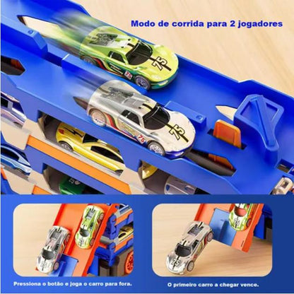 Caminhão Dinossauro Rex 4 em 1 com Pista + 18 Carrinhos