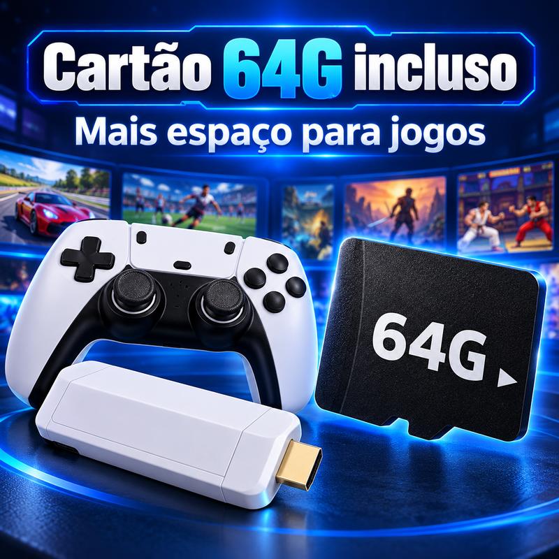 Game Stick M15 Retrô HDMI Plug & Play Com 2 Controles Sem Fio E Menu Intuitivo Para TV