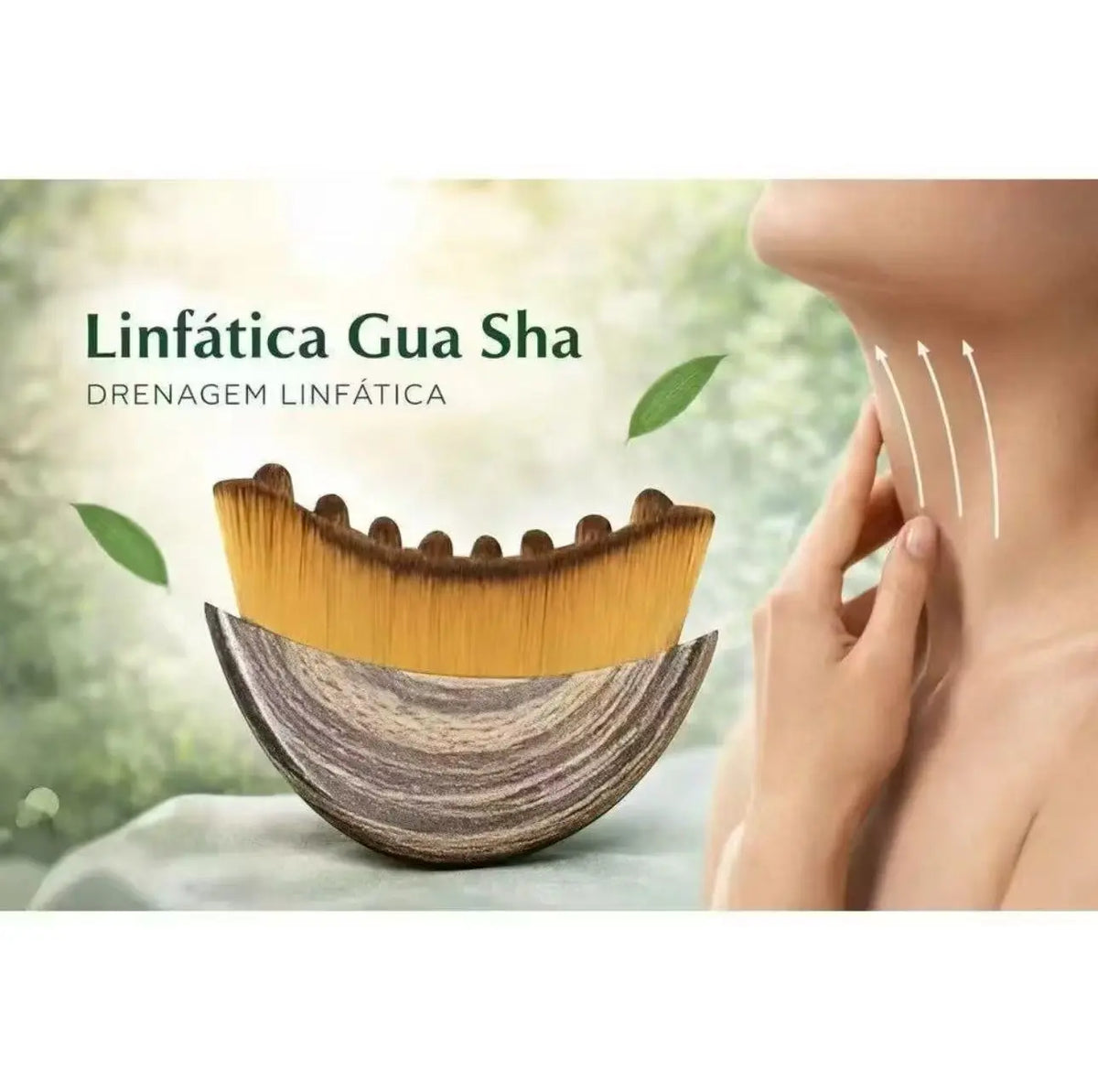 Compre 1 Leve 2 - Escova Manual para Limpeza Linfática com Cerdas Ovais para Peles Sensíveis e Linfedema Reduz Inchaço Facial Molde o Queixo Uso Prático e Eficaz