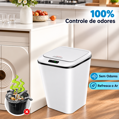 Lixeira com Sensor Automático Inteligente Abre Fácil em Toque Cesto Lixo Casa 16 Litros