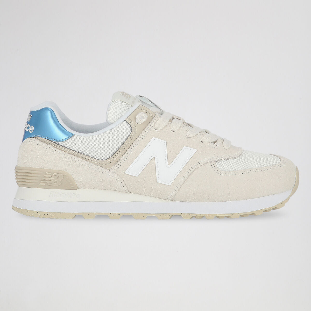 Tênis New Balance 574 Feminino - Creme / Azul-claro - Foto 1