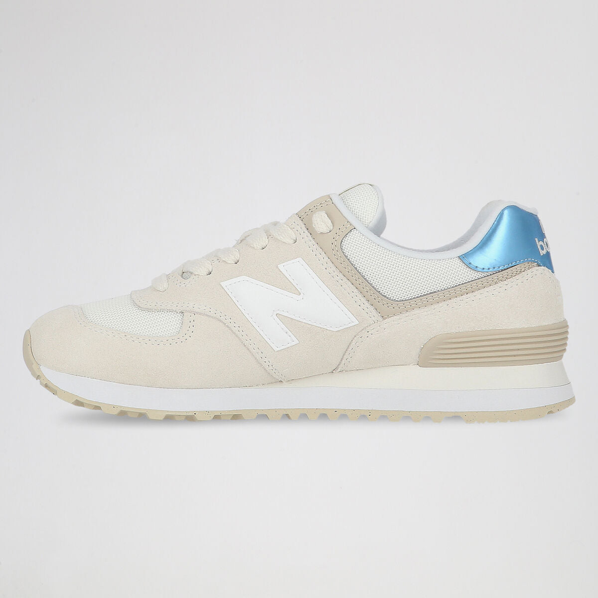 Tênis New Balance 574 Feminino - Creme / Azul-claro - Foto 2