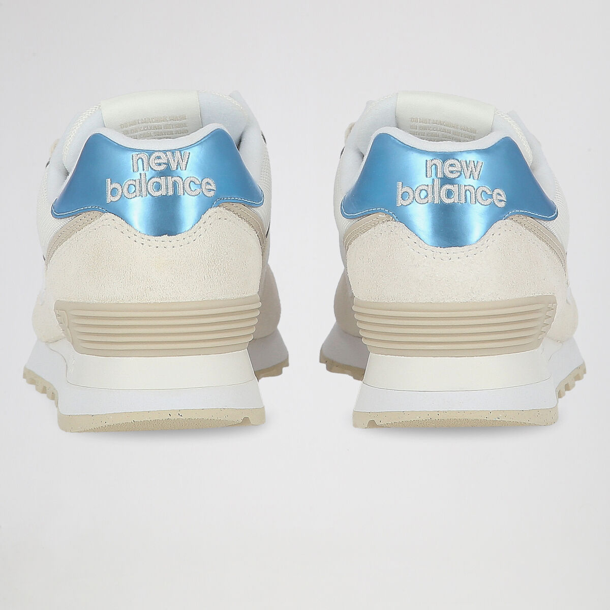 Tênis New Balance 574 Feminino - Creme / Azul-claro - Foto 3