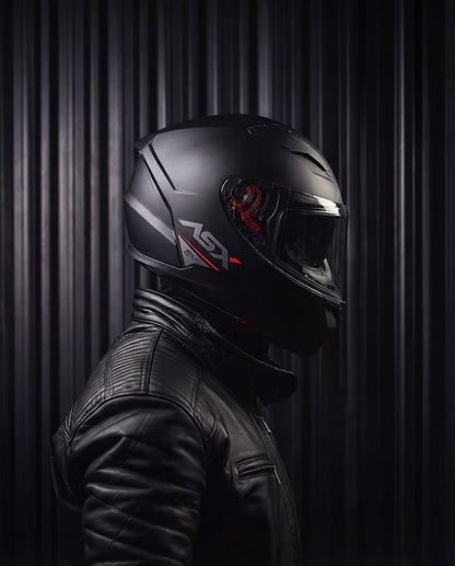 Capacete Moto ASX City SV Fosco Preto com Óculos Interno Viseira Clear Unissex